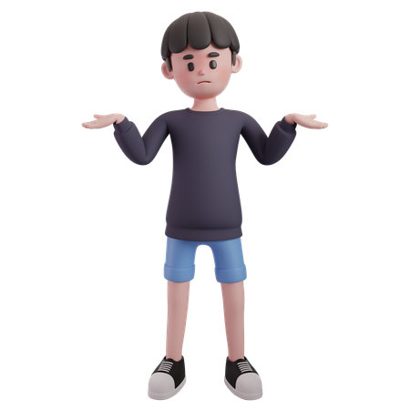 Male Shrugging In Confusion  3D Illustration
