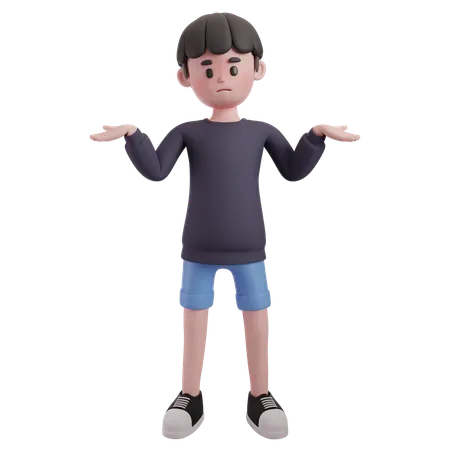 Male Shrugging In Confusion  3D Illustration