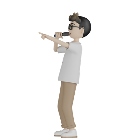 Male Singer Singing Song  3D Icon
