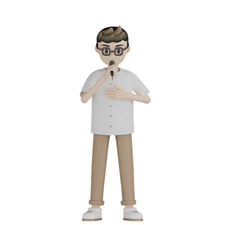 Male Singer Singing Song  3D Icon