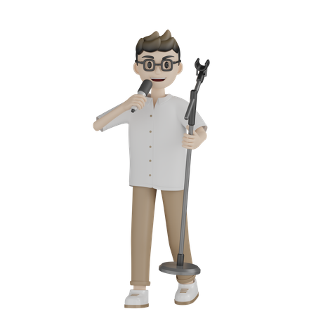 Male Singer Singing Song  3D Icon