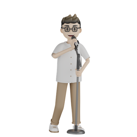 Male Singer Singing Song  3D Icon