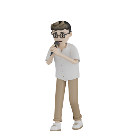 Male Singer Singing Song  3D Icon
