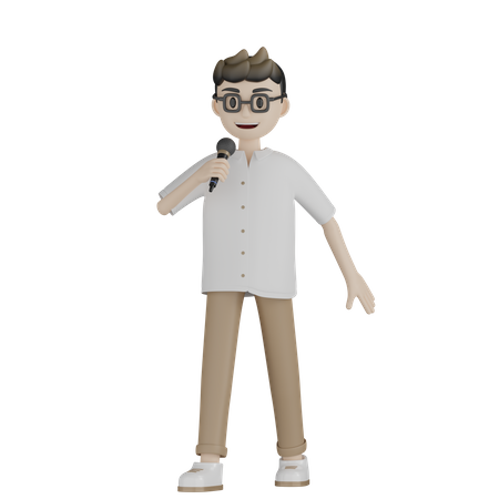 Male Singer Singing Song  3D Icon