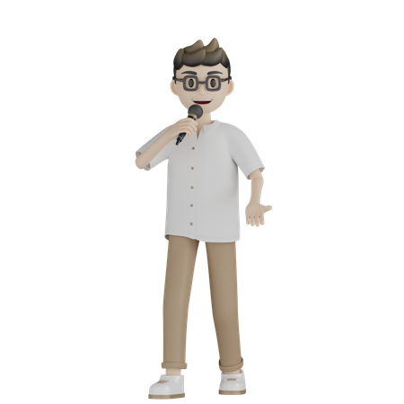 Male Singer Singing Song  3D Icon