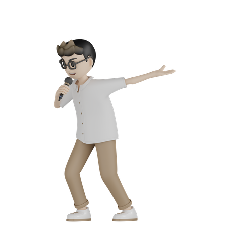 Male Singer Singing Song  3D Icon