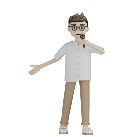 Male Singer Singing Song  3D Icon