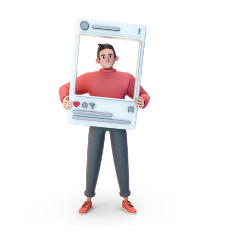 Male social media influencer  3D Illustration