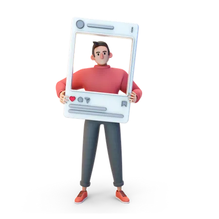 Male social media influencer  3D Illustration