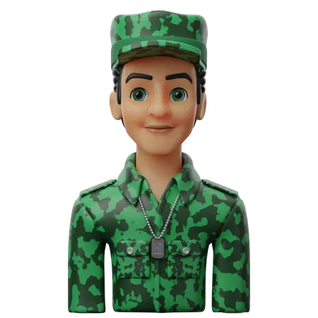 Male Soldier  3D Icon