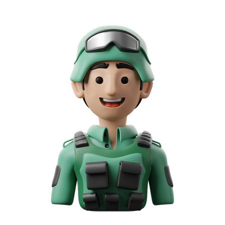 Male Soldier  3D Icon