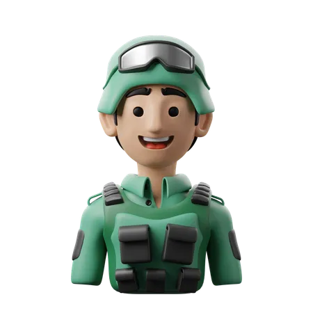 Male Soldier  3D Icon