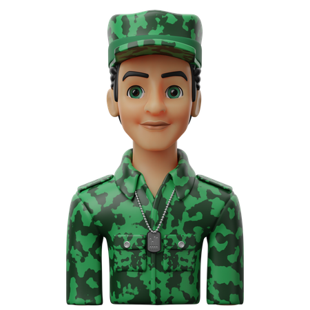 Male Soldier  3D Icon