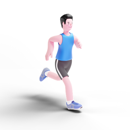 Male sprinter running 3D Illustration
