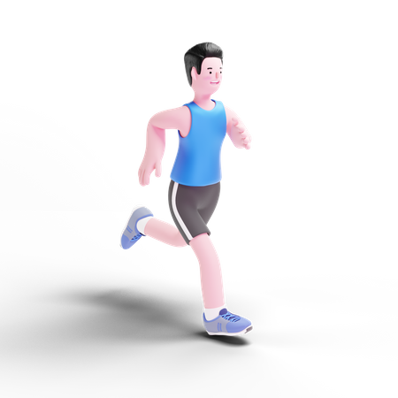 Male sprinter running  3D Illustration