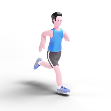 Male sprinter running  3D Illustration