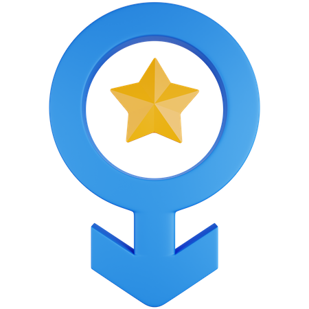 Male Star Symbol  3D Icon