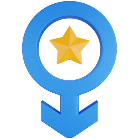 Male Star Symbol  3D Icon