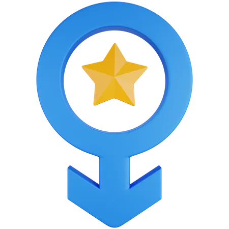 3 D Icon Illustration Male Star Symbol 3D Icon