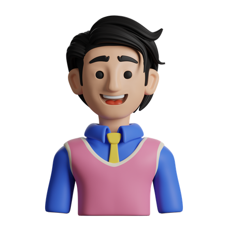 Male Student  3D Icon