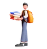 Male Student Holding Books