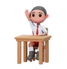 Male Student Raise Hand In Classroom