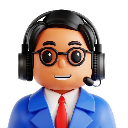 Male Support Agent  3D Icon