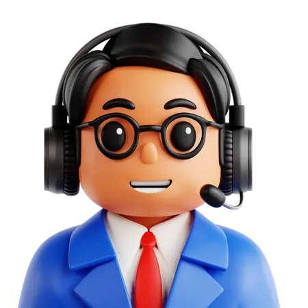 Male Support Agent  3D Icon