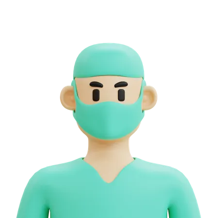 Male Surgeon Character 3D Icon