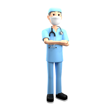 Male Surgeon Doctor  3D Icon