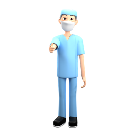 Male Surgeon Giving Advice 3D Icon