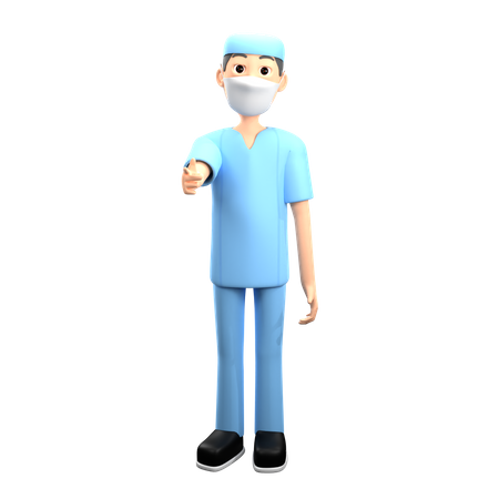 Male Surgeon Giving Advice  3D Illustration