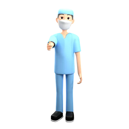 Male Surgeon Giving Advice  3D Illustration