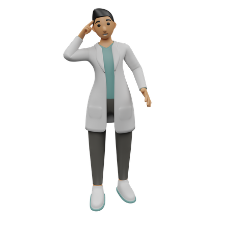 Male surgeon thinking something  3D Icon