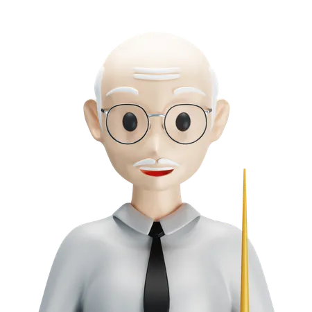 Teacher Man With Glasses Character Cartoon 3 D Illustration Back To Scholl Happy Teachers Day 3D Icon
