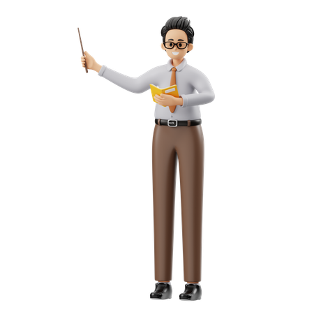 Male Teacher Presentation  3D Illustration