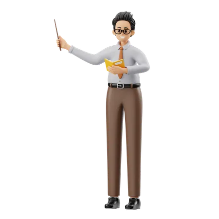 Male Teacher Presentation  3D Illustration