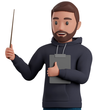 Male teaching business coach  3D Icon