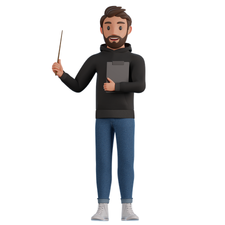 Male teaching  business coach  3D Illustration