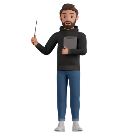 Male teaching  business coach  3D Illustration