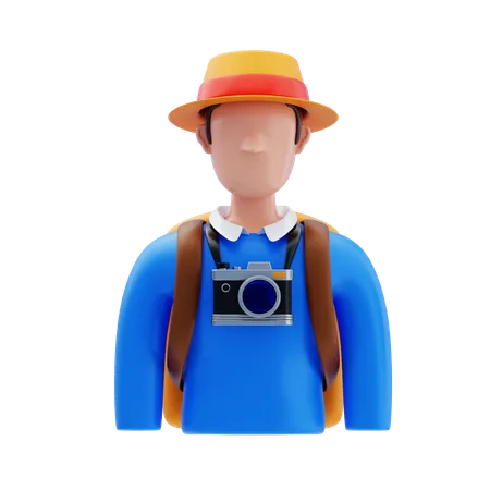 Male Tourist  3D Icon