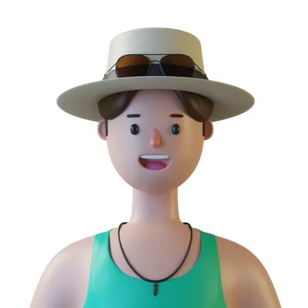 Male Tourist  3D Illustration