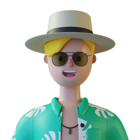 Male Tourist 3D Illustration