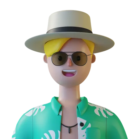 Male Tourist  3D Illustration