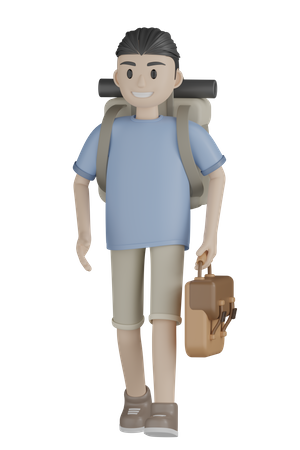 Male Traveller  3D Illustration