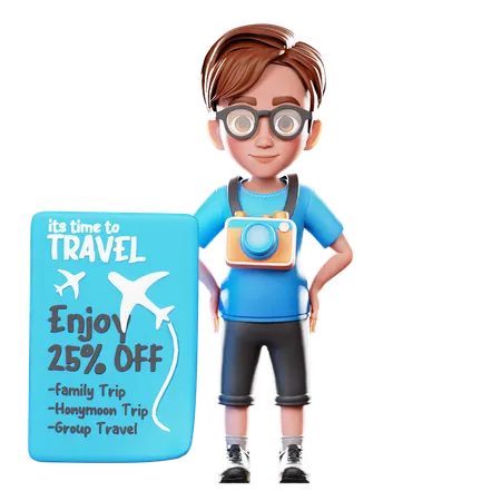 Male Turist  3D Icon