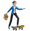 Male Using A Skateboard