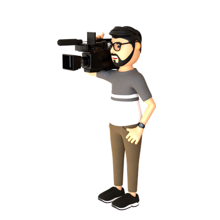 Male videographer  3D Illustration