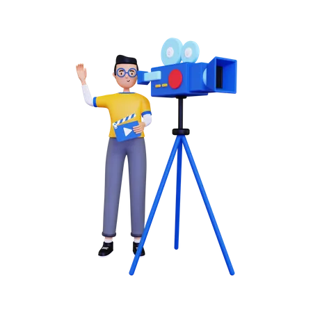 Male videographer  3D Illustration