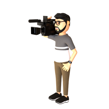 Male videographer 3D Illustration